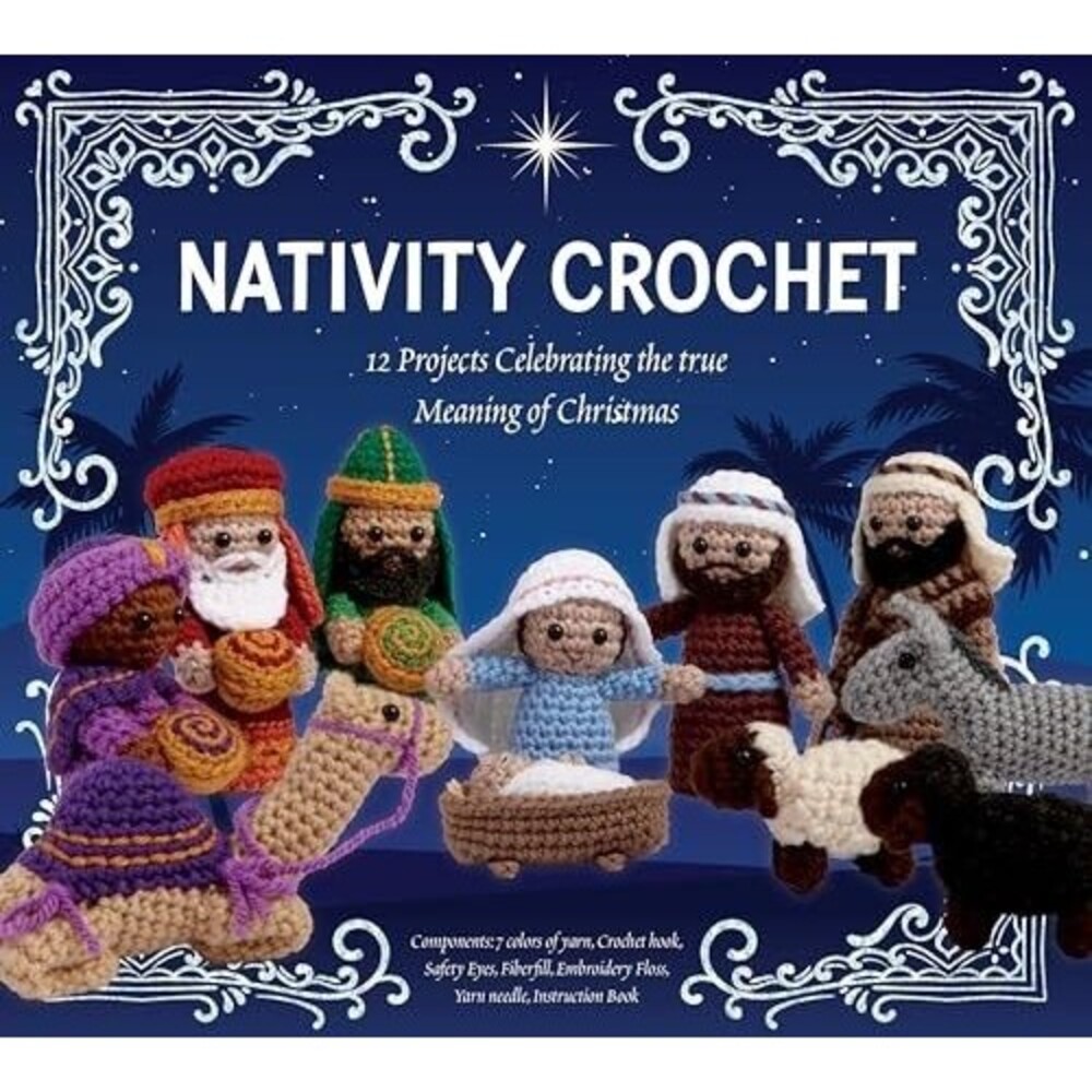 Chartwell Books Nativity Crochet Kit 12 Projects Christmas Yarn Hook Book